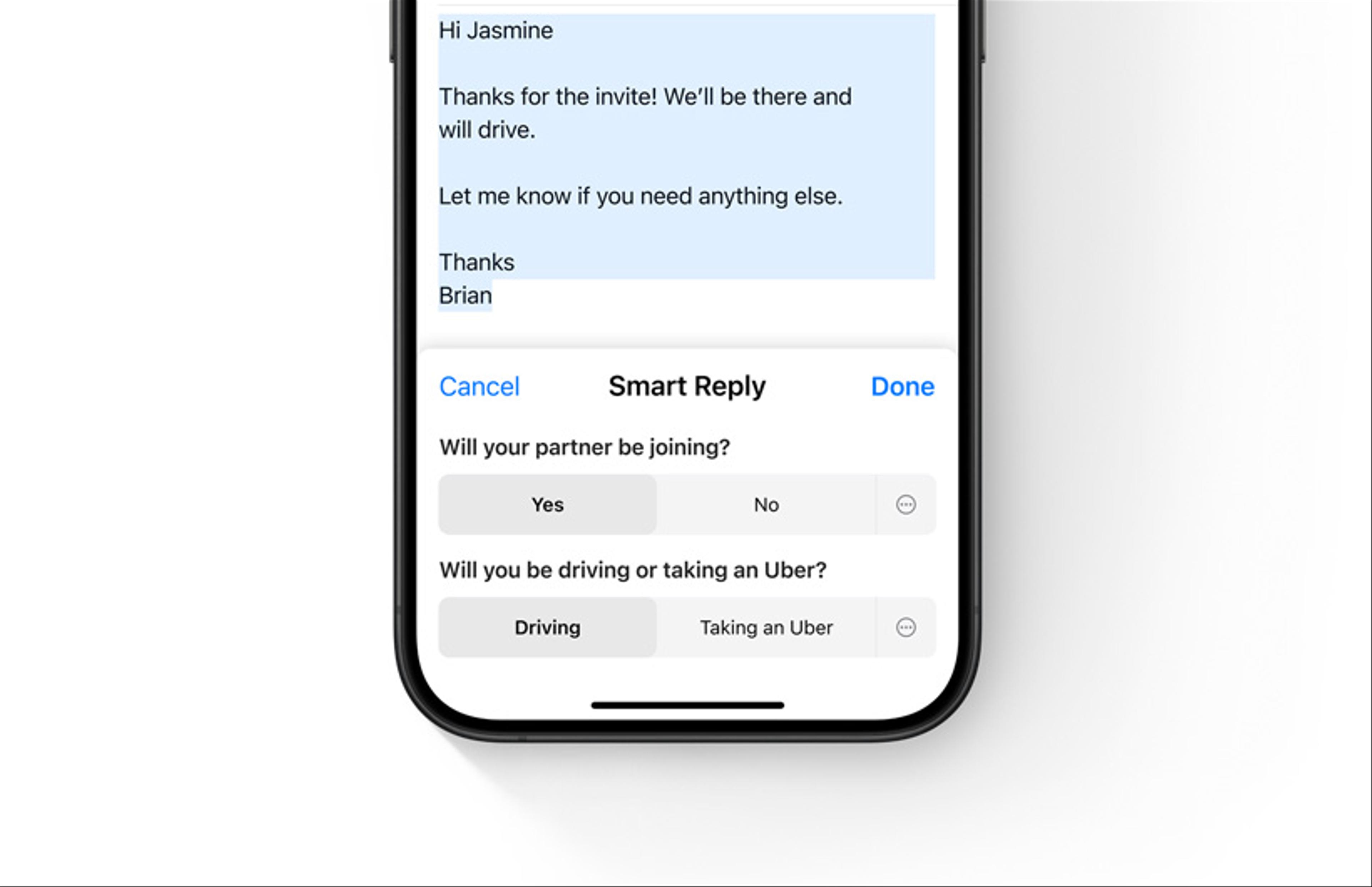 Apple Intelligence's Smart reply feature