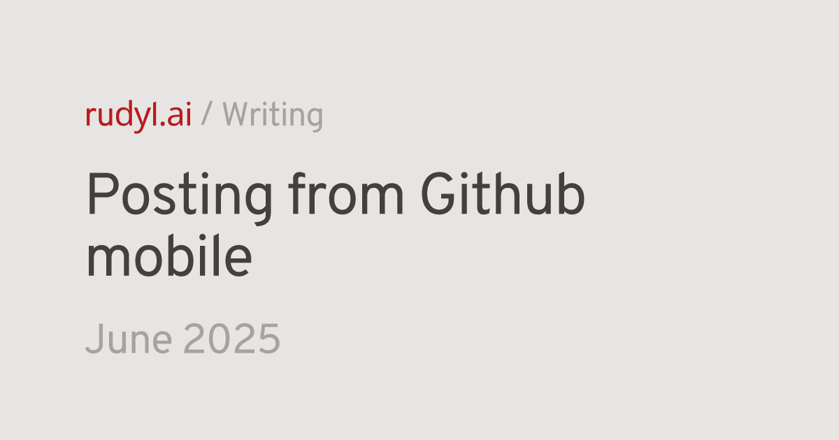 Posting from Github mobile