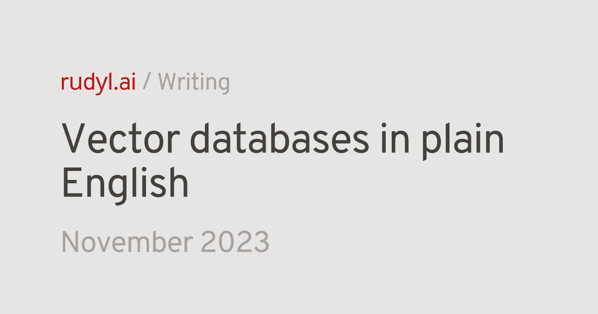Vector databases in plain English